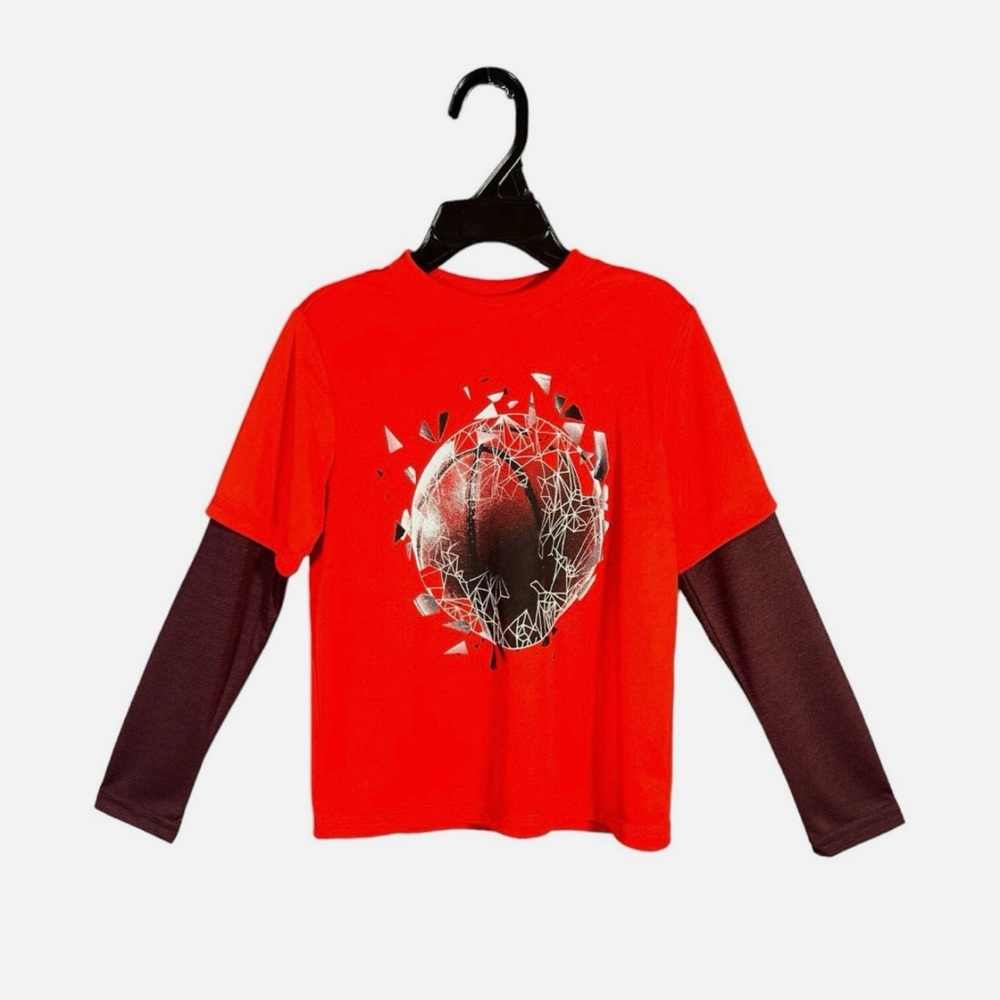 Athletic Works Red and Black Long Sleeve Kids Tee. NWOT